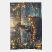 Great Dane Kerst Feestelijke Reis Theedoek (Verticaal)