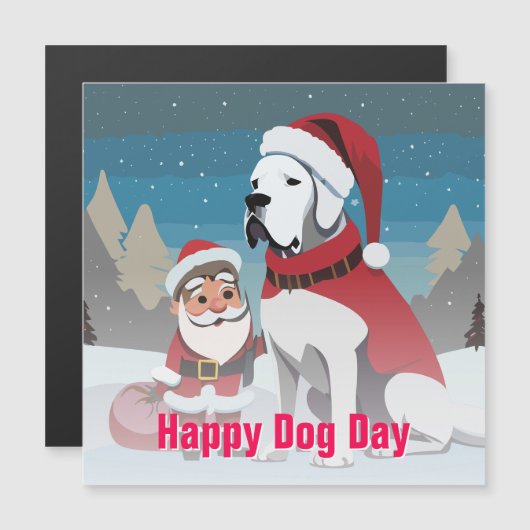 Great Dane Kerst Magnetische Uitnodiging (Voorkant / Achterkant)