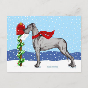 Great Dane kerst Mail Black UC Feestdagenkaart