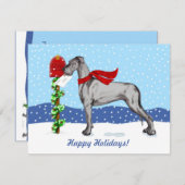 Great Dane kerst Mail Black UC Kaart (Voorkant / Achterkant)