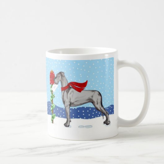 Great Dane kerst Mail Black UC Koffiemok (Rechts)