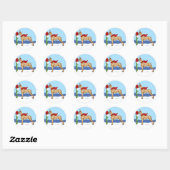 Great Dane kerst Mail Brindle Ronde Sticker (Vel)