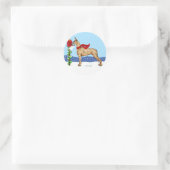 Great Dane kerst Mail Brindle Ronde Sticker (Tas)