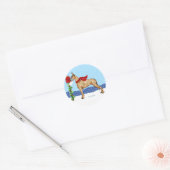 Great Dane kerst Mail Brindle Ronde Sticker (Envelop)