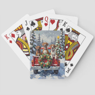 Great Dane Kerst Rode Truck Holiday Pokerkaarten