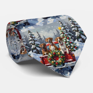 Great Dane Kerst Rode Truck Holiday Stropdas
