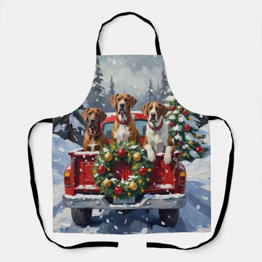 Great Dane Kerst Rode Truck Winter Schort (Voorkant)