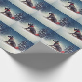 Great Dane Kerst sneeuw winter Cadeaupapier (Hoek)