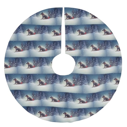 Great Dane Kerst sneeuw winter Kerstboom Rok (Voorkant)