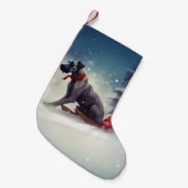 Great Dane Kerst sneeuw winter Kleine Kerstsok (Voorkant (Hangend))