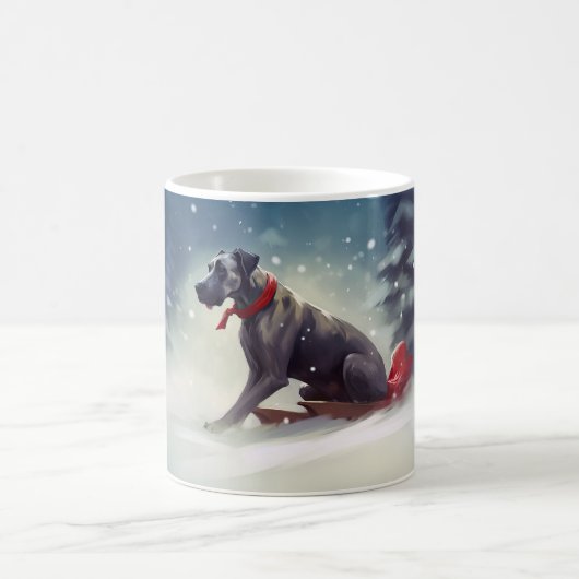 Great Dane Kerst sneeuw winter Koffiemok (Center)