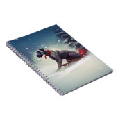 Great Dane Kerst sneeuw winter Notitieboek (Rechterzijde)