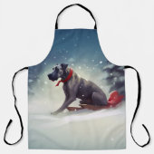 Great Dane Kerst sneeuw winter Schort (Voorkant)