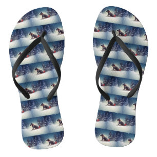 Great Dane Kerst sneeuw winter Teenslippers