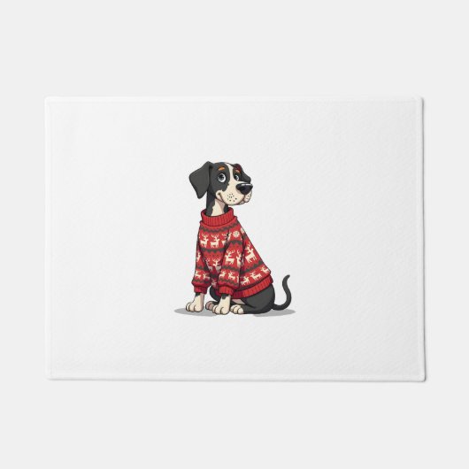 Great Dane kerst sweater Deurmat (Voorkant)