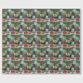 Great Dane Kerstbakfeest: Festive Kerstmis Cadeaupapier (Vlak)