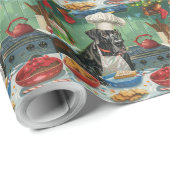 Great Dane Kerstbakfeest: Festive Kerstmis Cadeaupapier (Rol Hoek)