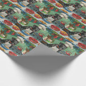 Great Dane Kerstbakfeest: Festive Kerstmis Cadeaupapier (Hoek)