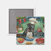Great Dane Kerstbakken: Festive Kerstmis Magneet (Voorkant / Achterkant)