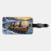 Great Dane Kerstboot Vakantie Bagagelabel (Achterkant horizontaal)