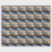 Great Dane Kerstboot Vakantie Cadeaupapier (Vlak)
