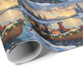 Great Dane Kerstboot Vakantie Cadeaupapier (Rol Hoek)