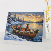 Great Dane Kerstboot Vakantie Kaart (Gele Bloem)