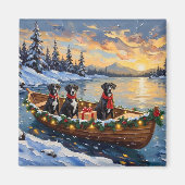 Great Dane Kerstboot Vakantie Magneet (Voorkant)