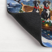 Great Dane Kerstboot Vakantie Muismat (Hoek)
