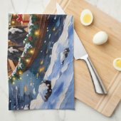 Great Dane Kerstboot Vakantie Theedoek (Quarter Fold)
