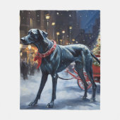 Great Dane Kerstfeest Seizoen Fleece Deken (Voorkant)