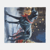 Great Dane Kerstfeest Seizoen Fleece Deken (Voorkant (Horizontaal))