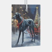 Great Dane Kerstfeest Seizoen Glas Ornament (Voorkant Rechts)