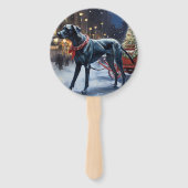 Great Dane Kerstfeest Seizoen Handwaaier (Voorkant)