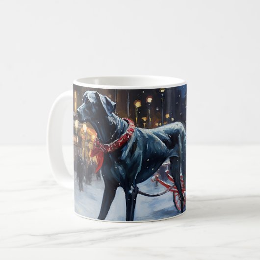 Great Dane Kerstfeest Seizoen Koffiemok (Voorkant links)