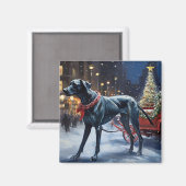 Great Dane Kerstfeest Seizoen Magneet (Voorkant / Achterkant)