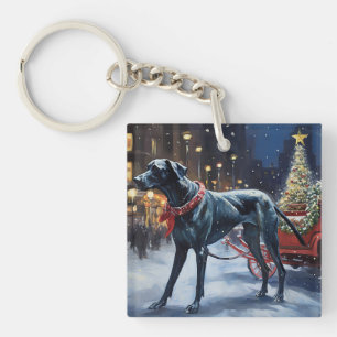 Great Dane Kerstfeest Seizoen Sleutelhanger