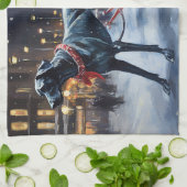 Great Dane Kerstfeest Seizoen Theedoek (Gevouwen)