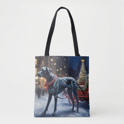 Great Dane Kerstfeest Seizoen Tote Bag (Voorkant)