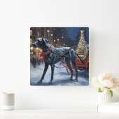 Great Dane Kerstfeest Seizoen Vierkante Klok (Huis)