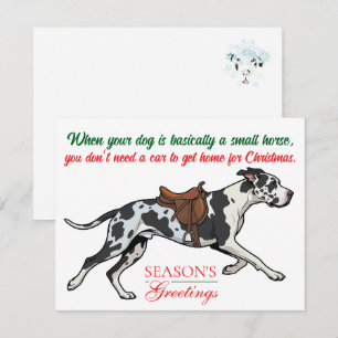 Great Dane kerstgroeten   Feestdagenkaart