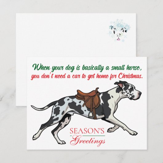 Great Dane kerstgroeten   Feestdagenkaart (Voorkant / Achterkant)