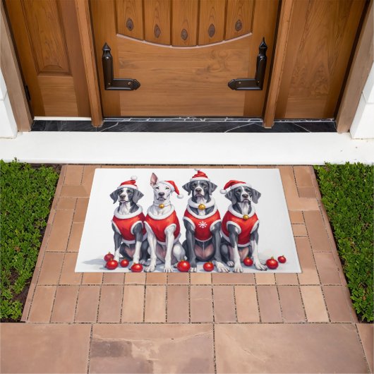 Great Dane Kerstjurk Kerstman Hoed Deurmat (Buiten)