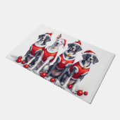 Great Dane Kerstjurk Kerstman Hoed Deurmat (Schuin)