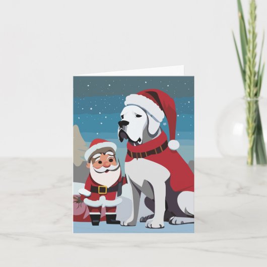 Great Dane Kerstkaarten Santadog Kaart (Voorkant)