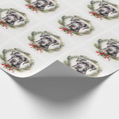 Great Dane Kerstkrans Feestelijke Pup Cadeaupapier (Hoek)