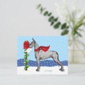 Great Dane KerstMail Black Feestdagenkaart (Staand voorkant)