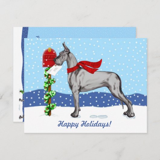 Great Dane KerstMail Black Kaart (Voorkant / Achterkant)