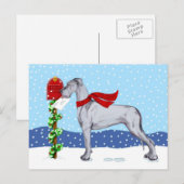 Great Dane KerstMail Blue UC Feestdagenkaart (Voorkant / Achterkant)