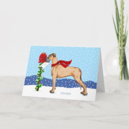 Great Dane KerstMail Fawn UC Feestdagen Kaart